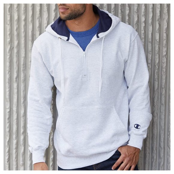 Champion Other - Champion Quarter Zip Hooded Sweatshirt Light steel XS Men's can fit LRG Boy's